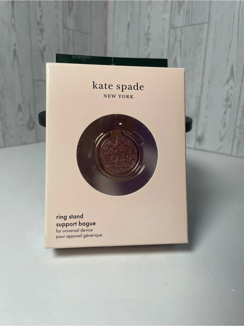 kate spade Rose Gold Glitter Phone Ring Stand